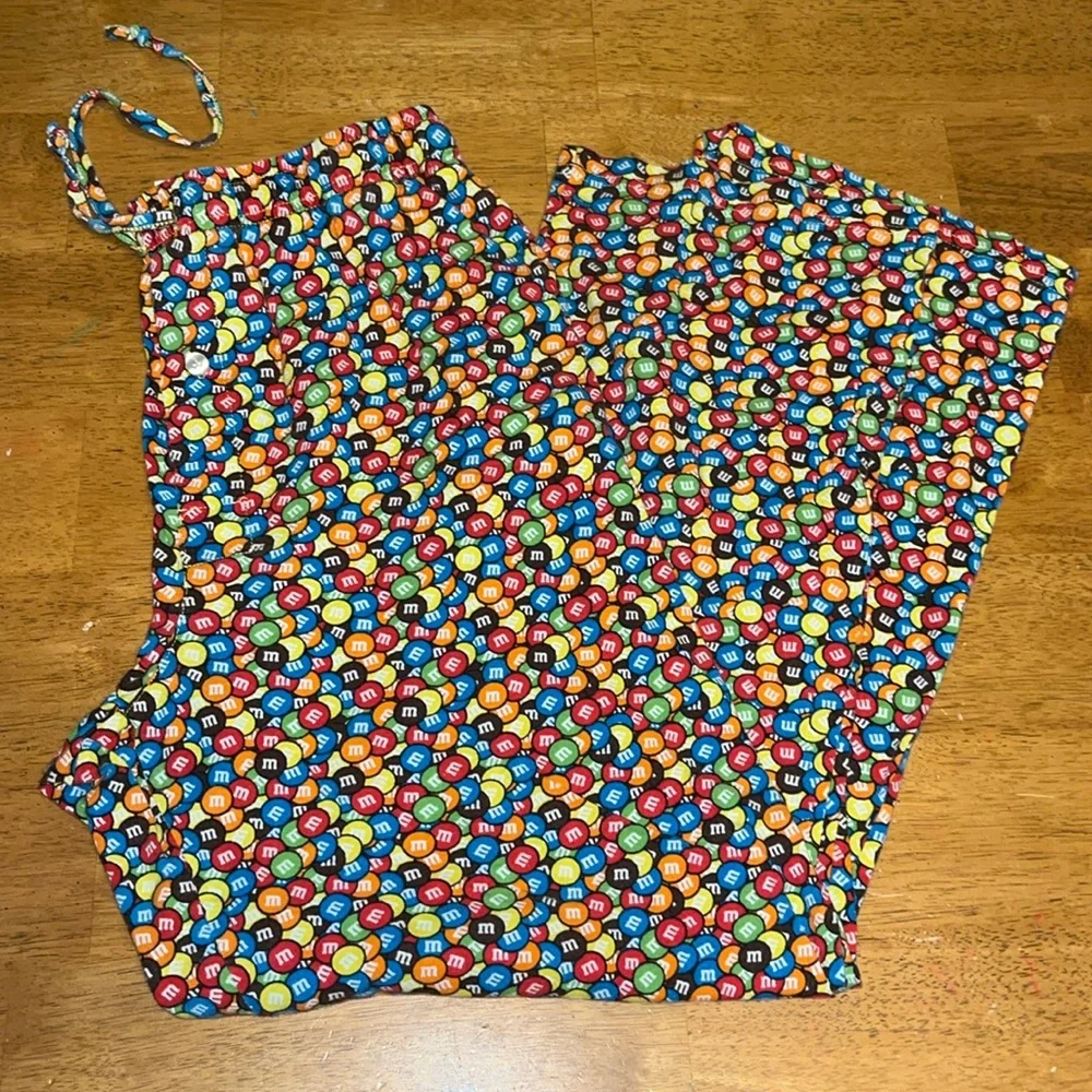 M & M’s Mens Medium Candy Print Pajama Lounge Elastic Waist Pant